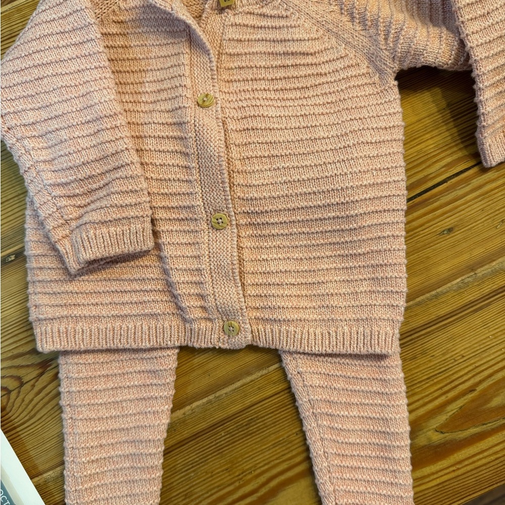 Cozy Pink Knit Kids Matching Set